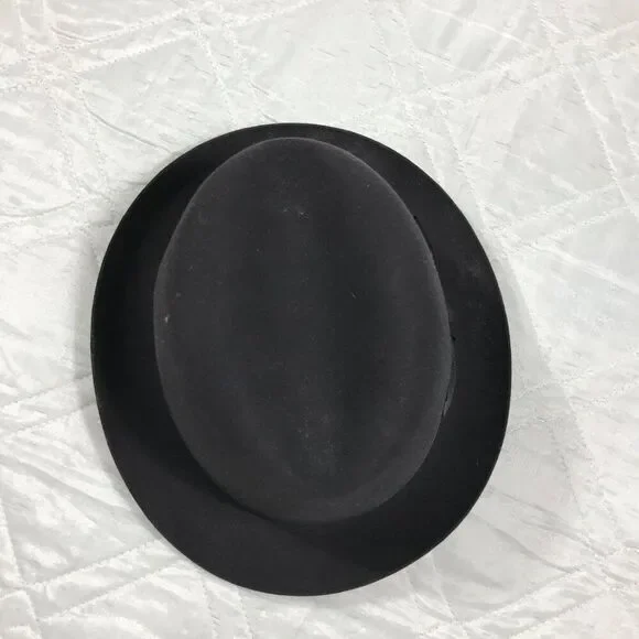 Men's VTG Dark Gray Keens‎ British Bowler Derby Hat Sz 7 1/8 shower proof